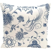 Simply Daisy 16" x 16" Traditional Bird Floral Floral Outdoor Pillow