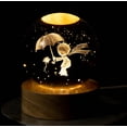thumbnail image 1 of Bola de cristal de luna con tallado interior de galaxia luminosa, luz nocturna creativa, decoración de escritorio, base de madera USB, regalo para niños y niñas, 1 of 6