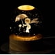 thumbnail image 1 of Bola de cristal de luna con tallado interior de galaxia luminosa, luz nocturna creativa, decoración de escritorio, base de madera USB, regalo para niños y niñas, 1 of 6
