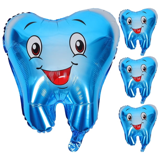 4 Uds. Decoración de globos para Baby Shower, divertido globo con dientes, globo inflable con dientes, decoración de cumpleaños