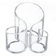 thumbnail image 1 of Organizador transparente para brochas de maquillaje, solución de almacenamiento de brochas de cosméticos multiusos acrílicas onduladas grandes de 3 compartimentos, 1 of 5