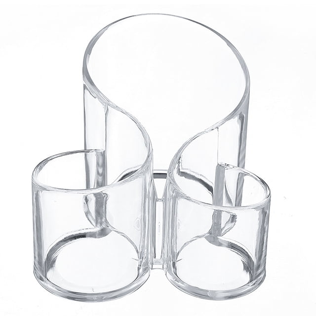 Porta brochas de maquillaje de acrílico transparente de diseño duradero, diseño elegante, almacenamiento de cosméticos multiusos para tocador, solución de almacenamiento versátil que ahorra espacio