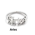 thumbnail image 1 of WREESH Douze Constellation Anglais Lettre Anneau Ouverture en Acier Inoxydable Réglable Anneau, 1 of 2