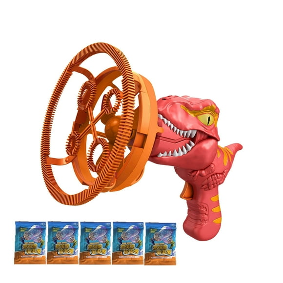 Luckky Bubble Gun Machine for Toddlers 1-3-5 Year Old, Giant Bubble Wand for Outside, Boy Birthday Gifts Ideas, Dinosaur Bubble Blower, Large Bubble Maker, Outdoor Bubble Toys(Red)