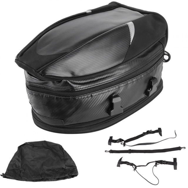 Bolsa de sillín trasera para motocicleta Paquete de almacenamiento trasero impermeable para equipaje de casco 18.5L
