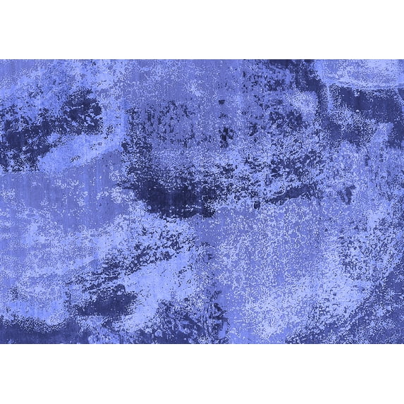 Ahgly Company Indoor Rectangle Oriental Blue Industrial Area Rugs, 5' x 8'