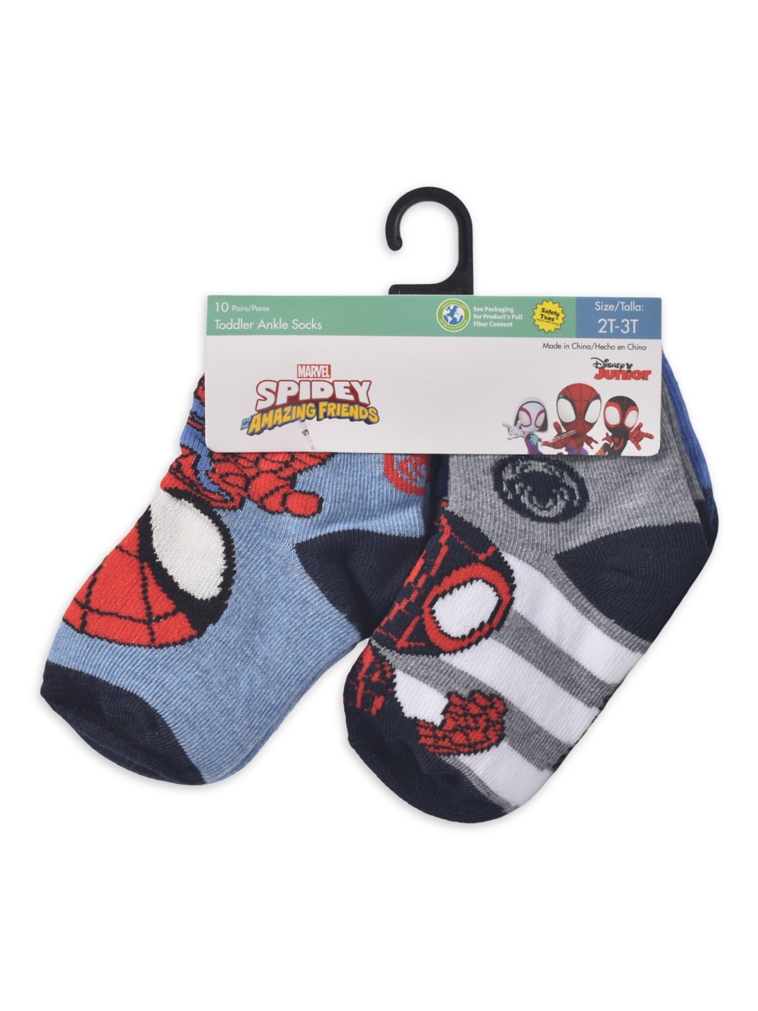 Spiderman Grip Socks, Socks for Toddler Boys, 10 Pack, Spider man