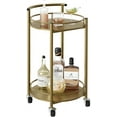 thumbnail image 1 of Bar Cart Gold Rolling Cart for Home,2 Tiers Bar Serving Cart Round Wine Cart with Handle, Metal Wine Rack and Casters, Serving Bar Trolley for Home Kitchen,Living Room,Christmas,New Year, 1 of 5