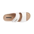 thumbnail image 4 of GC Shoes Womens Open Toe Wedge Sandals, Comfy Vegan Leather Slip On Low Heel Double Buckle Strap Slide Platform, White/Size 6, 4 of 5