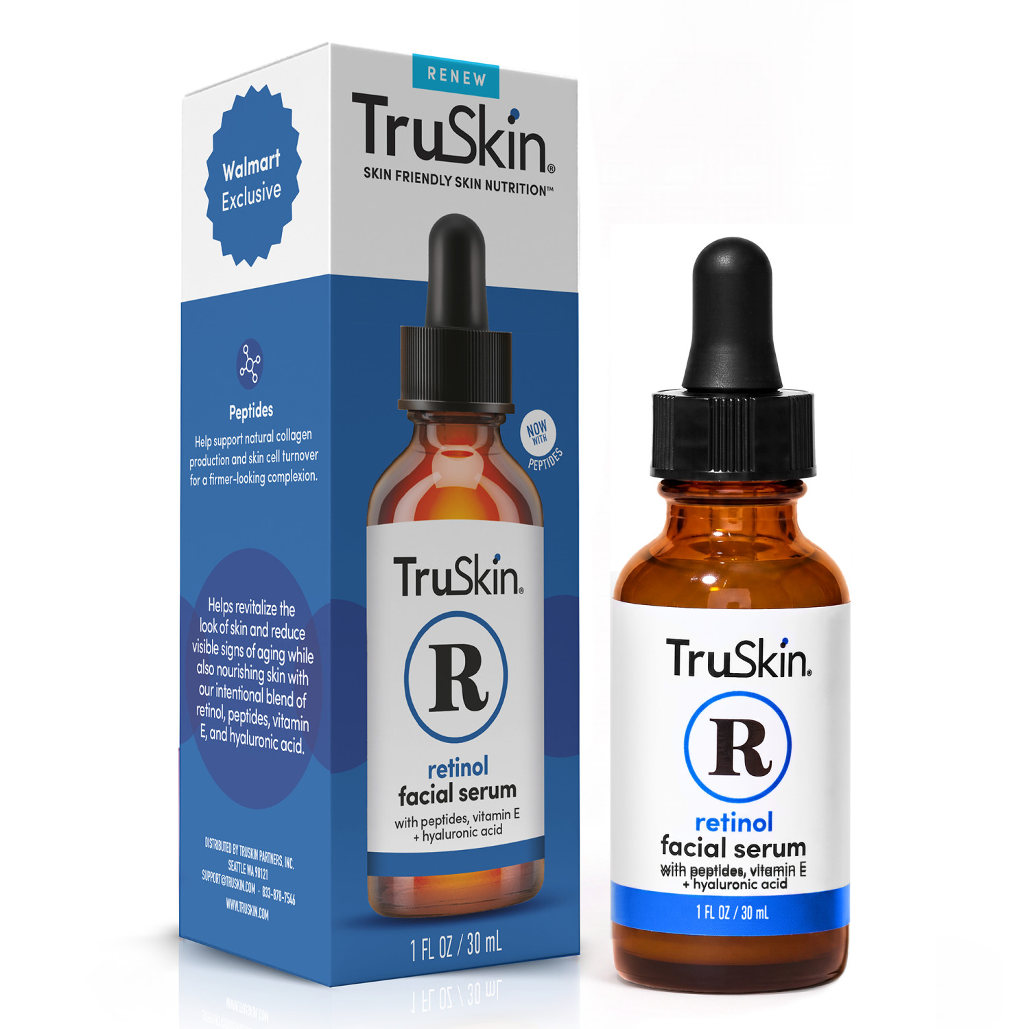 TruSkin Retinol Face Serum with Peptides & Hyaluronic Acid photo 1