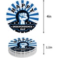thumbnail image 1 of RYLABLUE Happy Independence Day American Flag Set of 4 Round Coaster for Drinks, Absorbent Ceramic Stone Coasters Cup Mat with Cork Base for Home Kitchen Room Coffee Table Bar Decor, 1 of 5