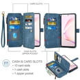thumbnail image 2 of Asuwish Kickstand Hard Shell Wallet Cell Phone Case with Tempered Glass Screen Protector for Samsung Galaxy Note 10 Lite/A81/M60S, Blue, 2 of 6