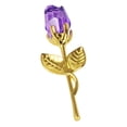 thumbnail image 4 of Regalo de rosa de cristal, regalo romántico para San Valentín, Día de la Madre, graduación Oro Púrpura, 4 of 9