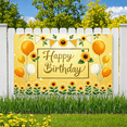 thumbnail image 5 of Floral Design Birthday Banner Sunflower Theme Decorative Elements Celebration Backdrop for Indoor Party Kids Event Photography, 5 of 9