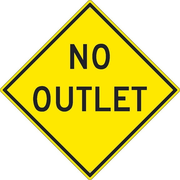 NO OUTLET SIGN, 30X30, .080 HIP REF ALUM