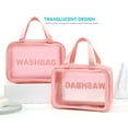 thumbnail image 3 of Clear Travel Toiletry Bag With Handle Strap, Njjex 1 Pack Travel Makeup Cosmetic Bag for Women Men, Carry on Airport Airline Compliant Bag -Pink, 3 of 5