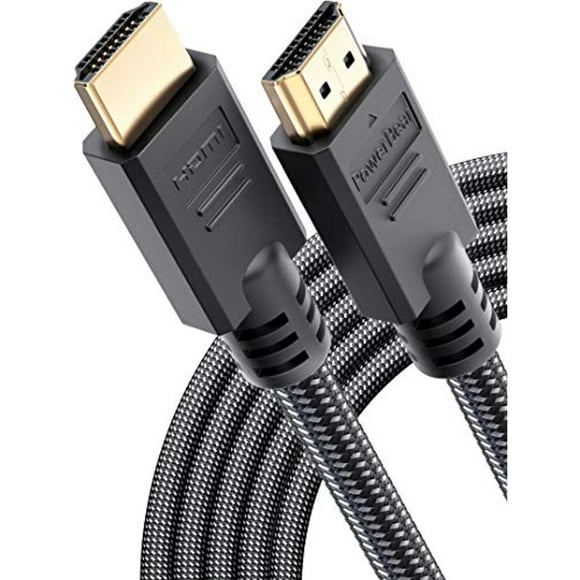 PowerBear 4K HDMI Cable 20 ft | High Speed, Braided Nylon & Gold Connectors, 4K @ 60Hz, Ultra HD, 2K, 1080P, ARC & CL3 Rated | for Laptop, Monitor, PS5, PS4, Xbox One, Fire TV, Apple TV & More