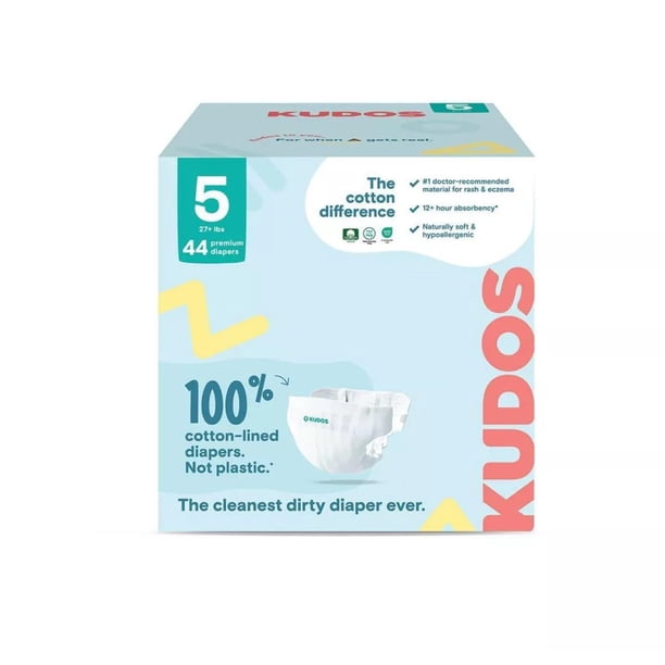 Pañales Kudos Chlorine Free Premium Talla 5 (12-17 kg) 44 unidades
