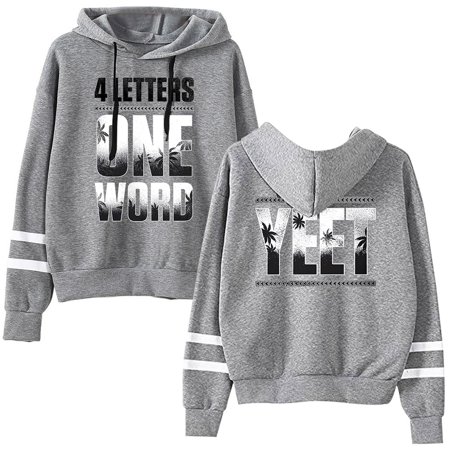 Jey Uso Four Letters One Word Hoodie Long Sleeve Pocketless Unisex Sweatshirt Casual Trendy Pullovers