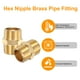 thumbnail image 4 of Uxcell 2pcs Niple Hexagonal de Latón, Adaptador de Tubo Roscado 3/4 NPT Macho x 3/4 NPT Macho con Cinta PTFE, Tono Dorado, 4 of 6