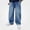 A Light Blue, variant on Boys Denim Pants (5-17) Wide Leg Casual Full Length Jeans Black Size 9