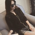 thumbnail image 2 of Women's Floral Lace Print Sheer Zipper Jacket Long Sleeve Baseball Collar Zip Up Coat Long Sleeve Hollow Out Jackets, 2 of 6