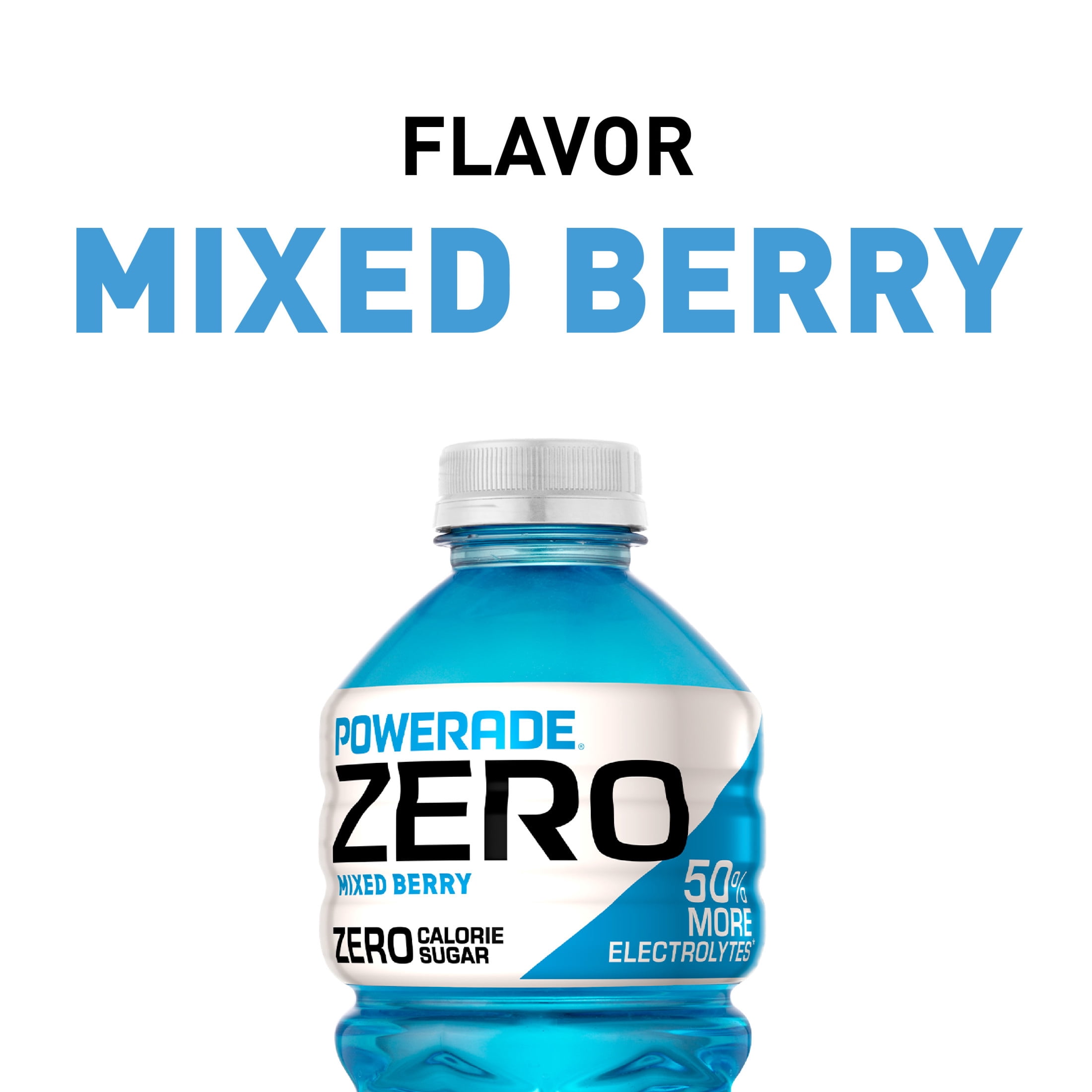 (9 pack) POWERADE Zero Sugar Mixed Berry Electrolyte Sports Drink Bottle, 28 fl oz
