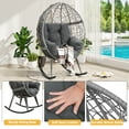 thumbnail image 5 of Dextrus Grey Rocking Egg Chair with Plush Cushions, 330lb Weight Capacity, Anti-Slip Features, All-Season Durable Wicker Rattan, Perfect for Indoor and Outdoor Relaxation Areas, 5 of 5