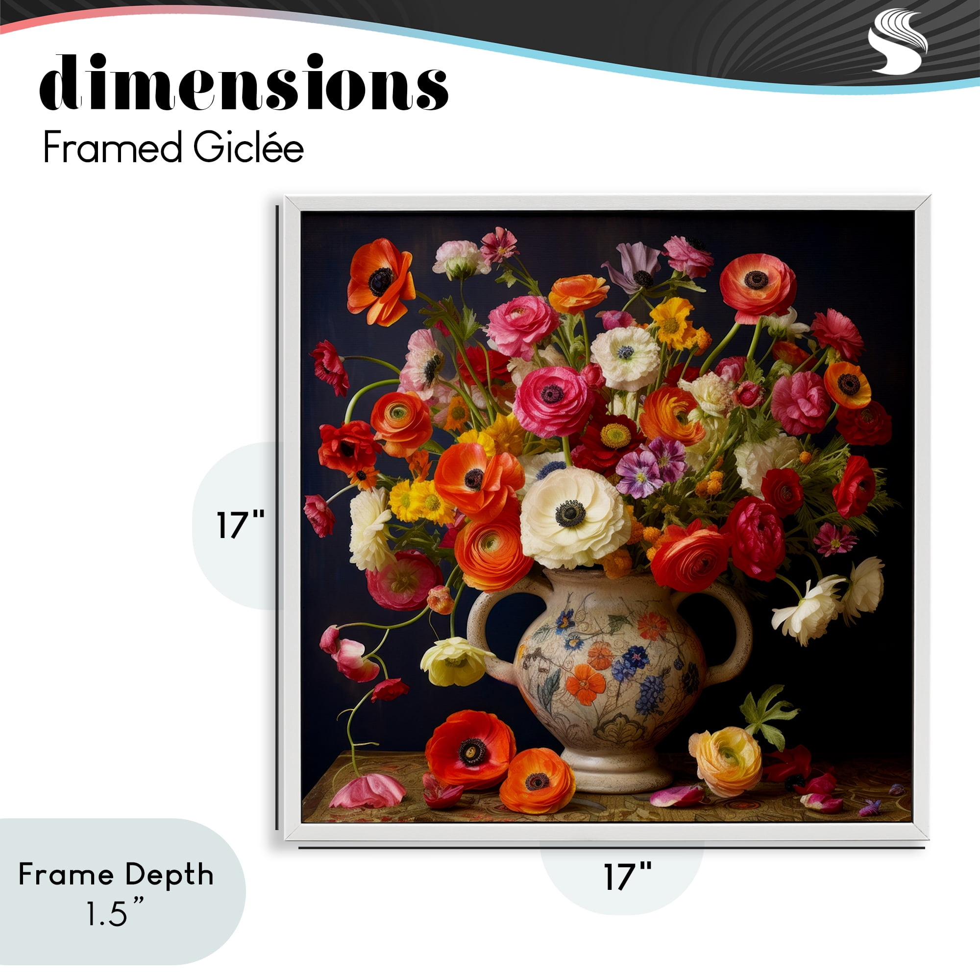 Stupell Industries Harmonious Bouquet Composition White Framed Giclee Art, design by Lazar Studio