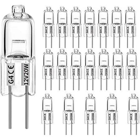 

20 Pcs Halogen Light Bulbs Warm White Light Clear Capsule for Signal Lights