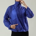 thumbnail image 3 of SWSMCLT Women's Shirt Lightweight Cycling UPF 50+ Quarter Zip Jacket Zipper UV Sun Protection Coat Water Proof Long Sleeve Workout Blue 12, 3 of 5