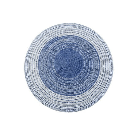

Xinqinghao Round Insulation Mat Table Mat Nordic Western Food Placemat Bowl Mat Tea Mat Blue
