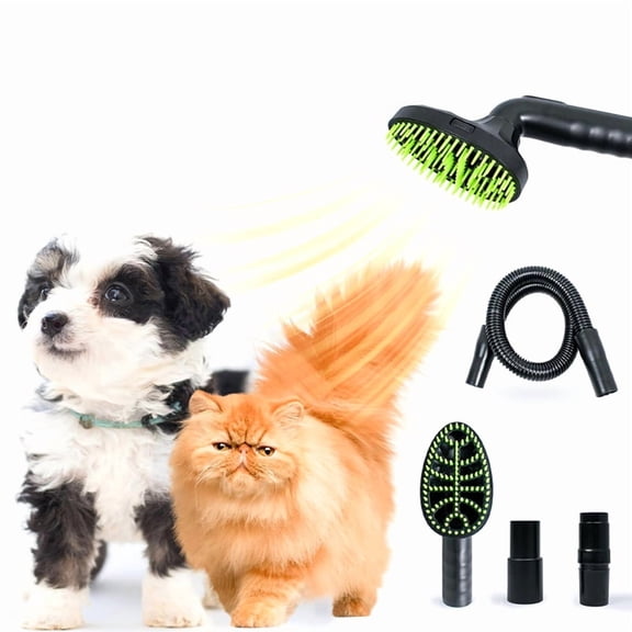 Pet Grooming Kit,Dog Brush Vacuum Attachment,Brush with Shedding Brush with Extension Tube,for Most Round Vacuum Cleaner