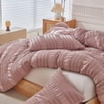 thumbnail image 5 of Full Tufted Comforter Set 3Pcs, Pink Boho Ruffled Microfiber All Season Bedding, 5 of 6