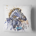 thumbnail image 2 of Designart Zebra Family Illustration Watercolor - Contemporary Animal Throw Pillow - 16x16, 2 of 5