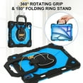thumbnail image 4 of Dteck with Pencil Holder Case for iPad Air 13 inch 2025/2024,Heavy Duty Silicone Case 360 Degree Rotating Handle Stand Cover with Shoulder Strap for iPad Air 13-in. M3/M2,Black+Blue, 4 of 9
