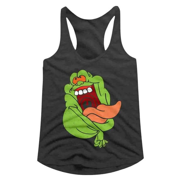 Real Ghostbusters Slimer Dark Gray Women's Racerback Tank Top