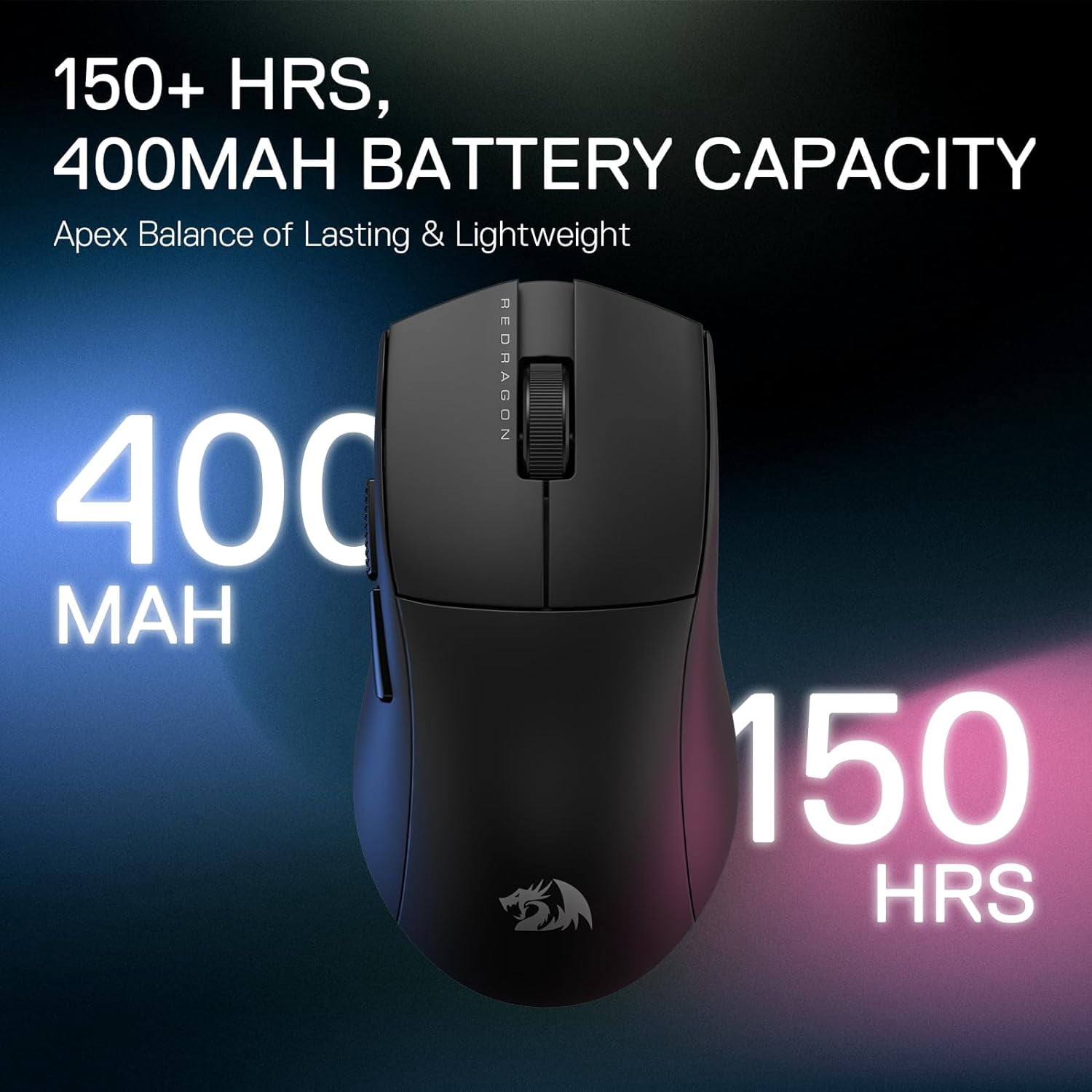 Redragon M916 PRO 3-Mode Wireless Gaming Mouse, 49G Ultra-Light 26K DPI Gamer Mouse w/Ergonomic