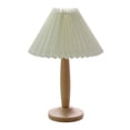 thumbnail image 2 of kusrkot Wood Table Lamp Small USB Powered Home Desk Decor Light beige folds, 2 of 9