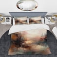 thumbnail image 2 of Designart "Abstracted Nature in Brown I" Abstract Landscape Bedding Covert Set - Abstract Landscapes Beige Landscapes Bed Set With 2 Shams, 2 of 6