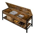 thumbnail image 2 of O'Force Industrial Storage Bench, Entryway Lift Top Shoe Storage Bench in Dining Room, Hallway, Living Room Metal Frame, 2 of 7