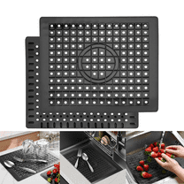 2 Pcs Kitchen Sink Mat, 12“ x 10” Dish Drying Mat, Rectangular Sink Protector Pad, Quick-Drain Sink Mats