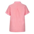 thumbnail image 4 of Ichuanyi Womens Cotton Button Down Shirt Casual Short Sleeve Loose Fit Collared Linen Work Blouse Tops with Pocket,Button On Shirt, 4 of 4