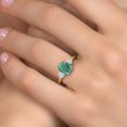 thumbnail image 4 of Gem Stone King 18K Yellow Gold Plated Silver Green Malachite and White Moissanite Engagement Ring for Women | 2.96 Cttw | Oval 9X7MM | Gemstone Birthstone | Size 7, 4 of 7