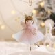thumbnail image 4 of Adorno navideño de ángel niña con astas y alas | Decoración colgante para habitación infantil, dormitorio y decoración navideña | Colgante de hada de tela blanca, gris y rosa, 4 of 6