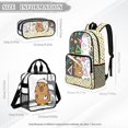 thumbnail image 4 of Xoenoiee Capybara Polka Dot Print 3 PCS Kids Clear Backpack Elementary Preschool School Bag with Lunch Box Pencil Case Set for Girls See Through PVC Bookbag Large Capacity Travel Daypack Rucksack, 4 of 5