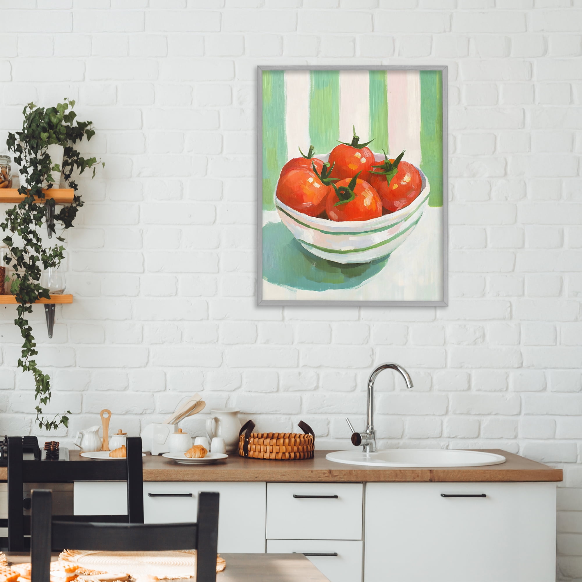 Stupell Industries Bowl of Fresh Tomatoes Gray Framed Giclee Art, design by The Prints Vibe