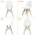 thumbnail image 6 of Topcobe 2 Pcs Modern Plastic Hollow Chair Set with Wood Leg, Living Room Chairs for Home Kitchen, White, 6 of 9