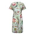 thumbnail image 4 of Summer Dresses for Women 2025 Plus Size Short Sleeve V-Neck Maxi Dress with Pocket Sundresses for Women Beach Fashion, 4 of 5