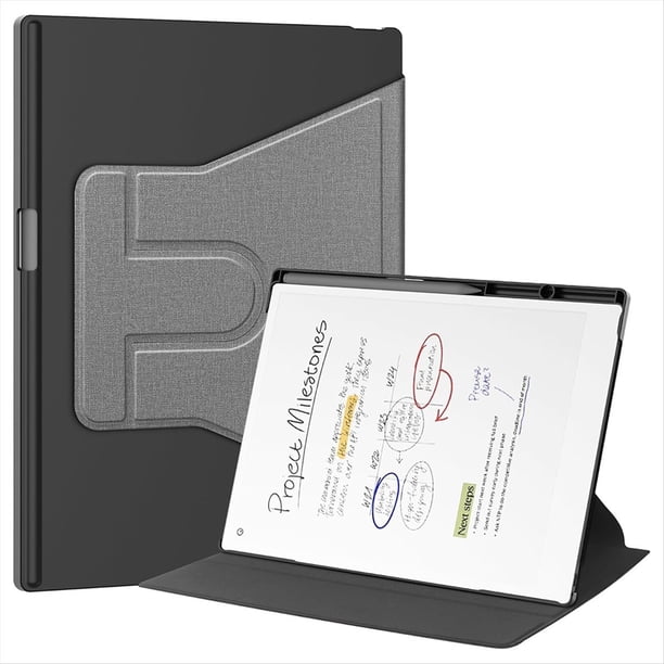 Estuche Protector para Paper Pro de 11,8 Pulgadas con Portalápices, Soporte Protector Giratorio de 360°, Color Gris
